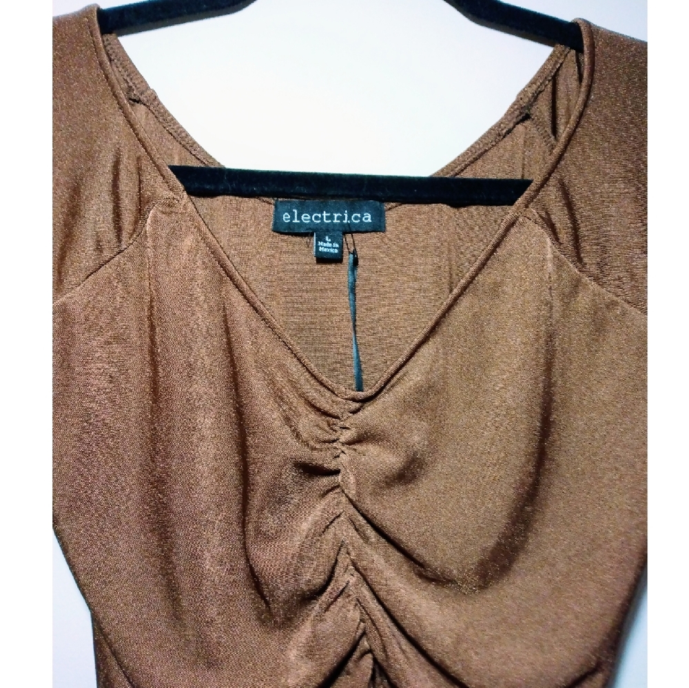 Electrifying Ruched Long Sleeve Top - Picture 2 of 16